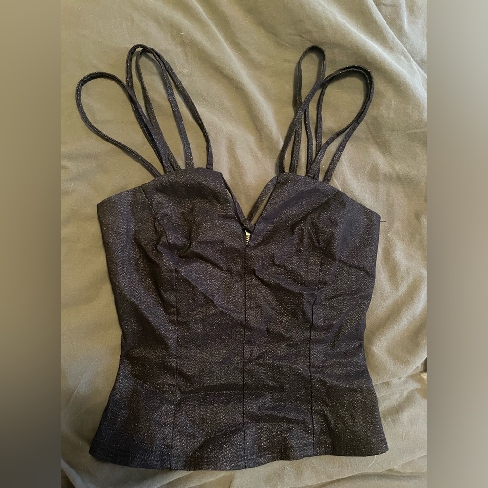 Sparkly Black Strappy Top